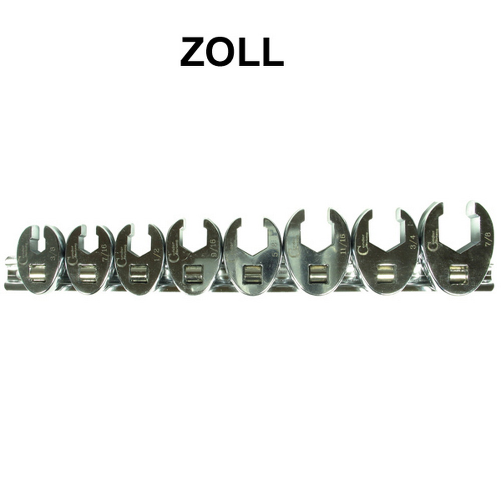 Hahnenfuss-Schlüs.-Satz, 8-teilig, 3/8", zoll, 3/8-7/8"